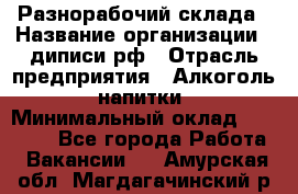 Разнорабочий склада › Название организации ­ диписи.рф › Отрасль предприятия ­ Алкоголь, напитки › Минимальный оклад ­ 17 300 - Все города Работа » Вакансии   . Амурская обл.,Магдагачинский р-н